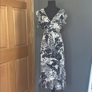 Marina midi dress with ruffles